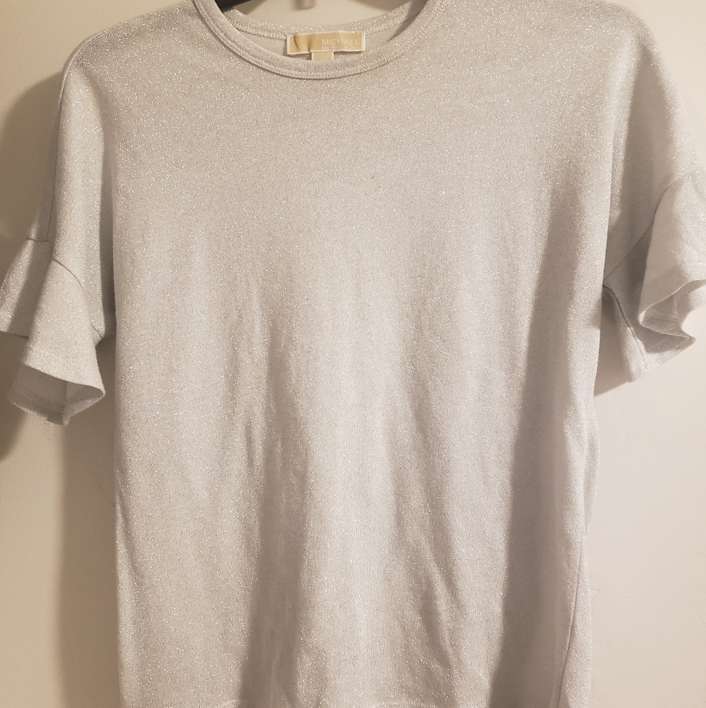 Womans Michael Kors Silver Glittery Shirt